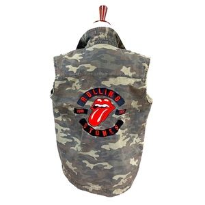 FOREVER 21 Rolling Stones Tour 1978 Camo Utility Vest Size M